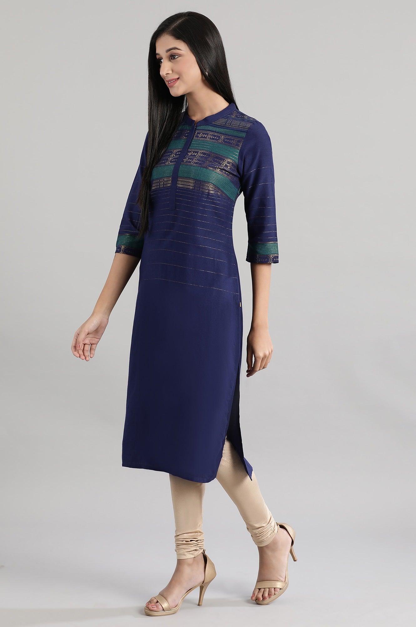 Uniform Blue Dobby kurta