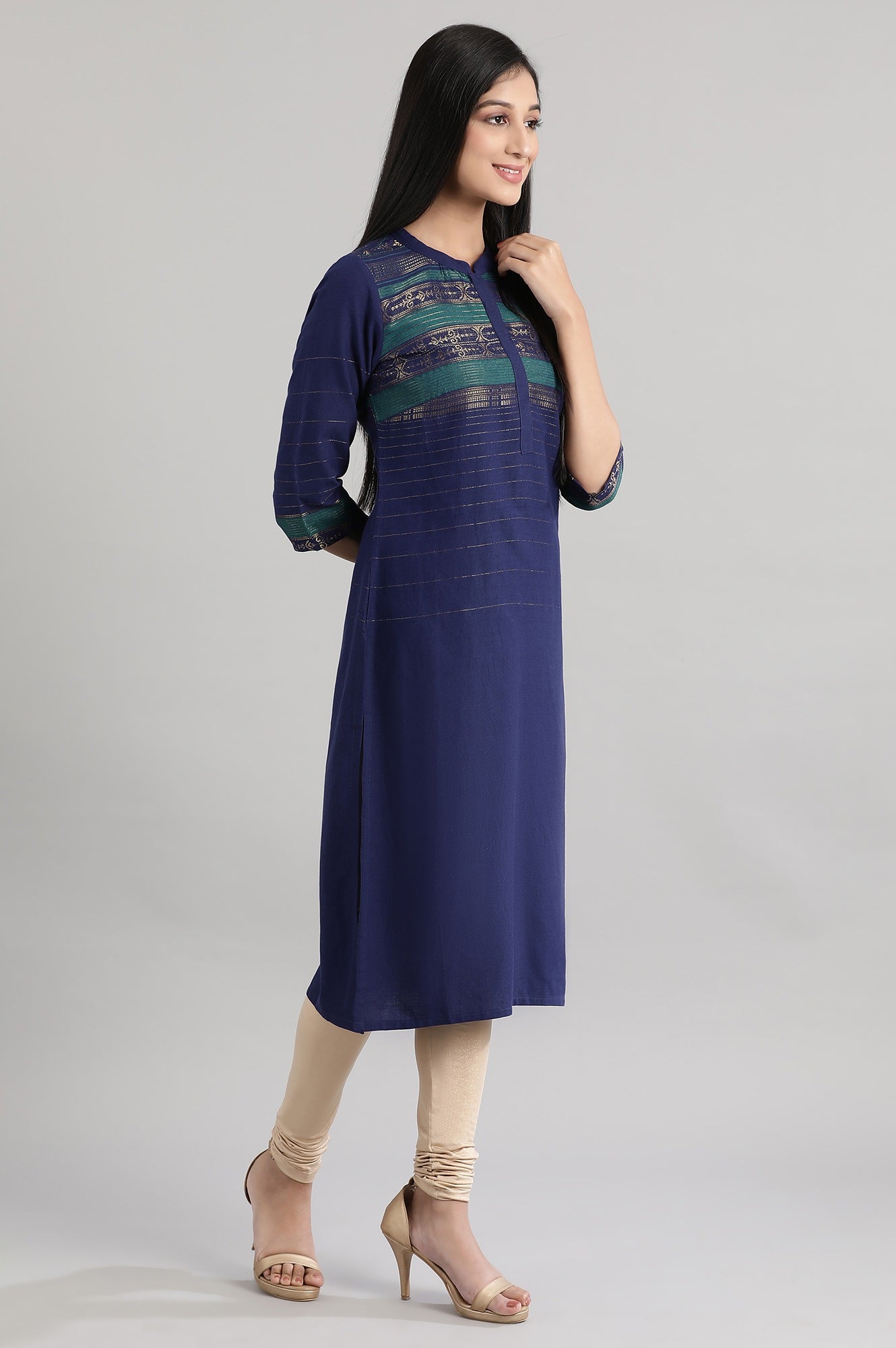 Uniform Blue Dobby kurta