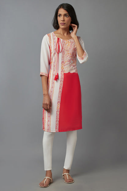 Red Moss Crepe kurta