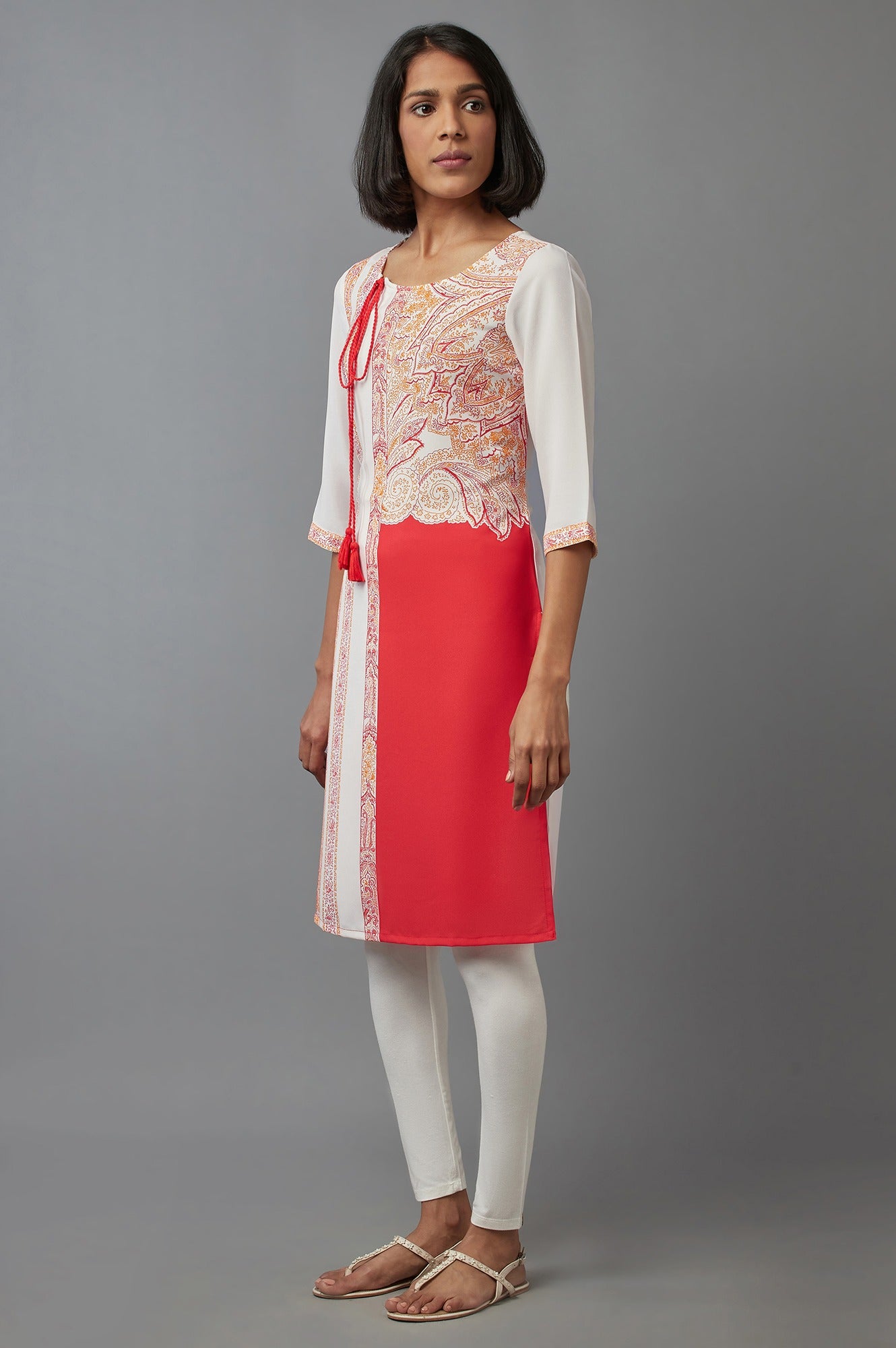 Red Moss Crepe kurta