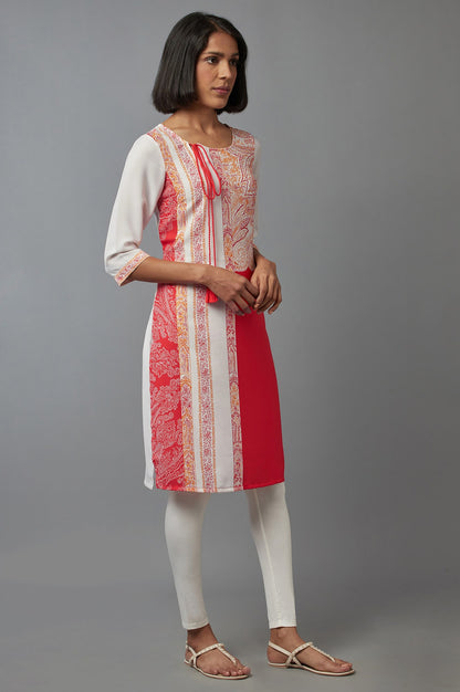 Red Moss Crepe kurta