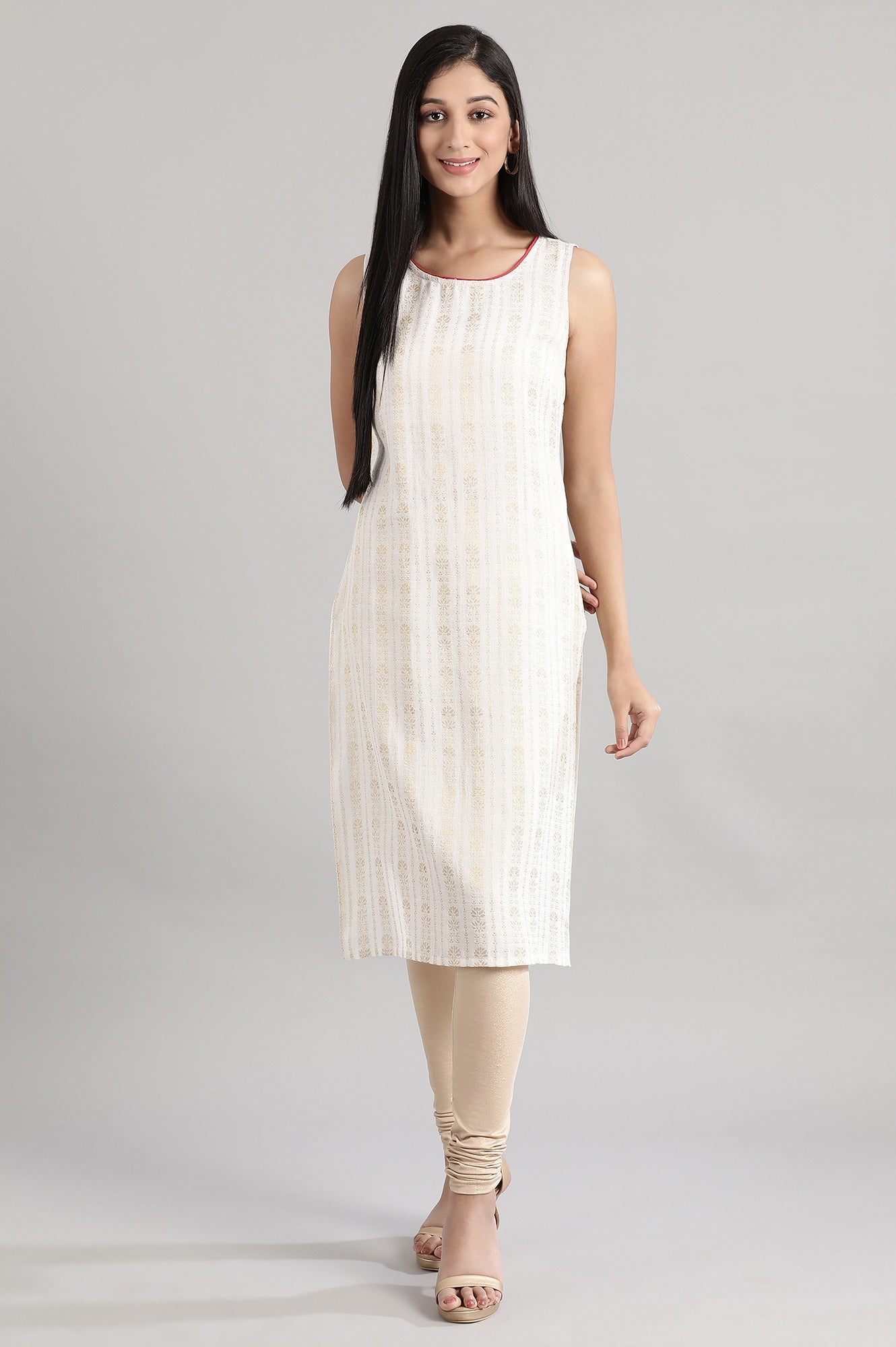 Cream Jacquard kurta