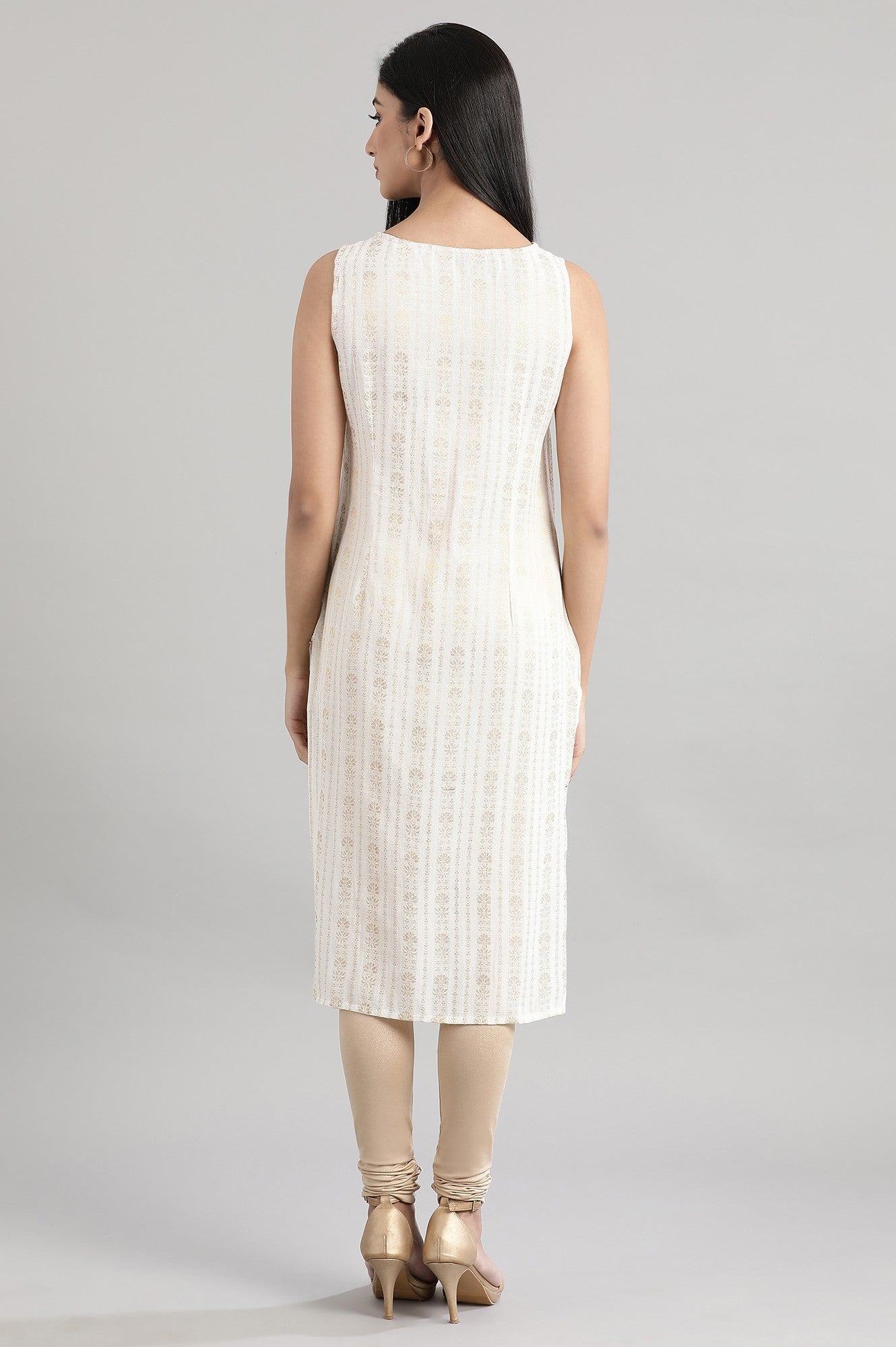 Cream Jacquard kurta