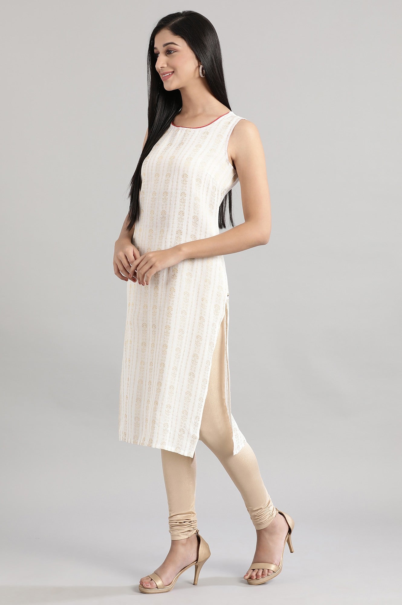 Cream Jacquard kurta