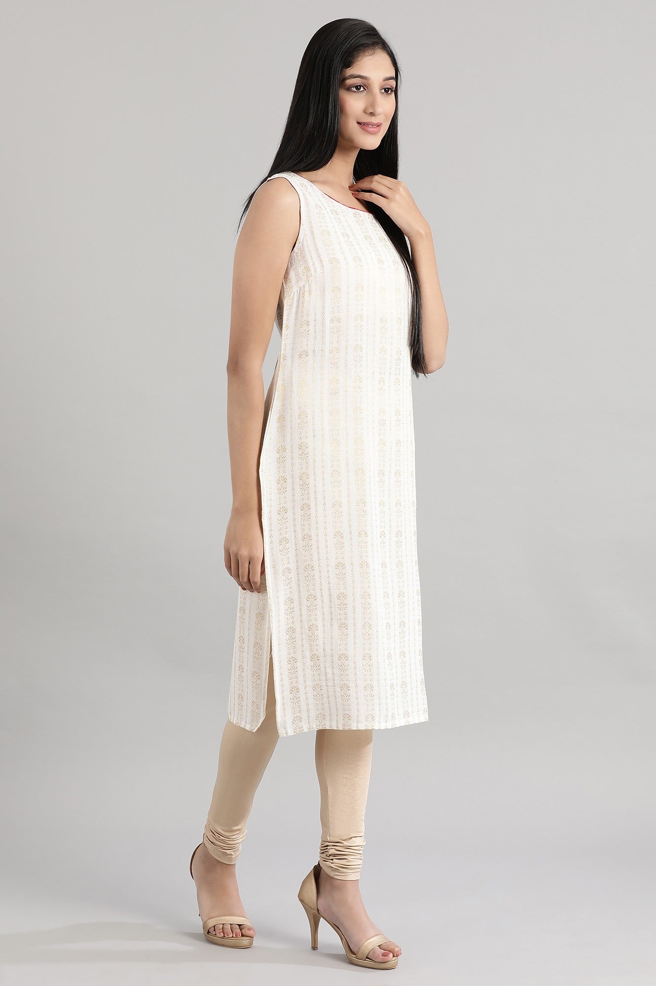 Cream Jacquard kurta