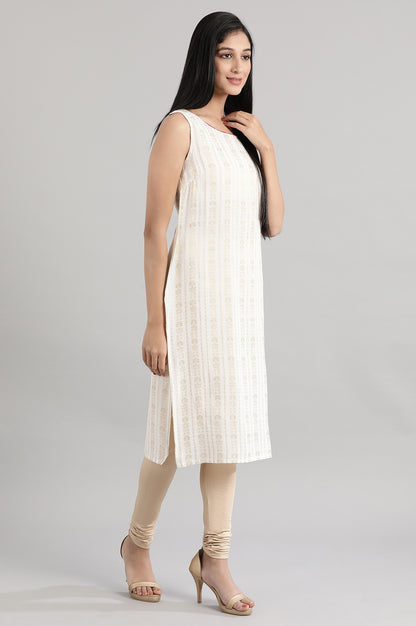 Cream Jacquard kurta