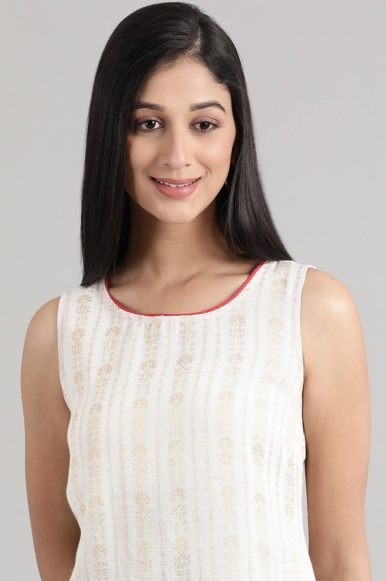 Cream Jacquard kurta