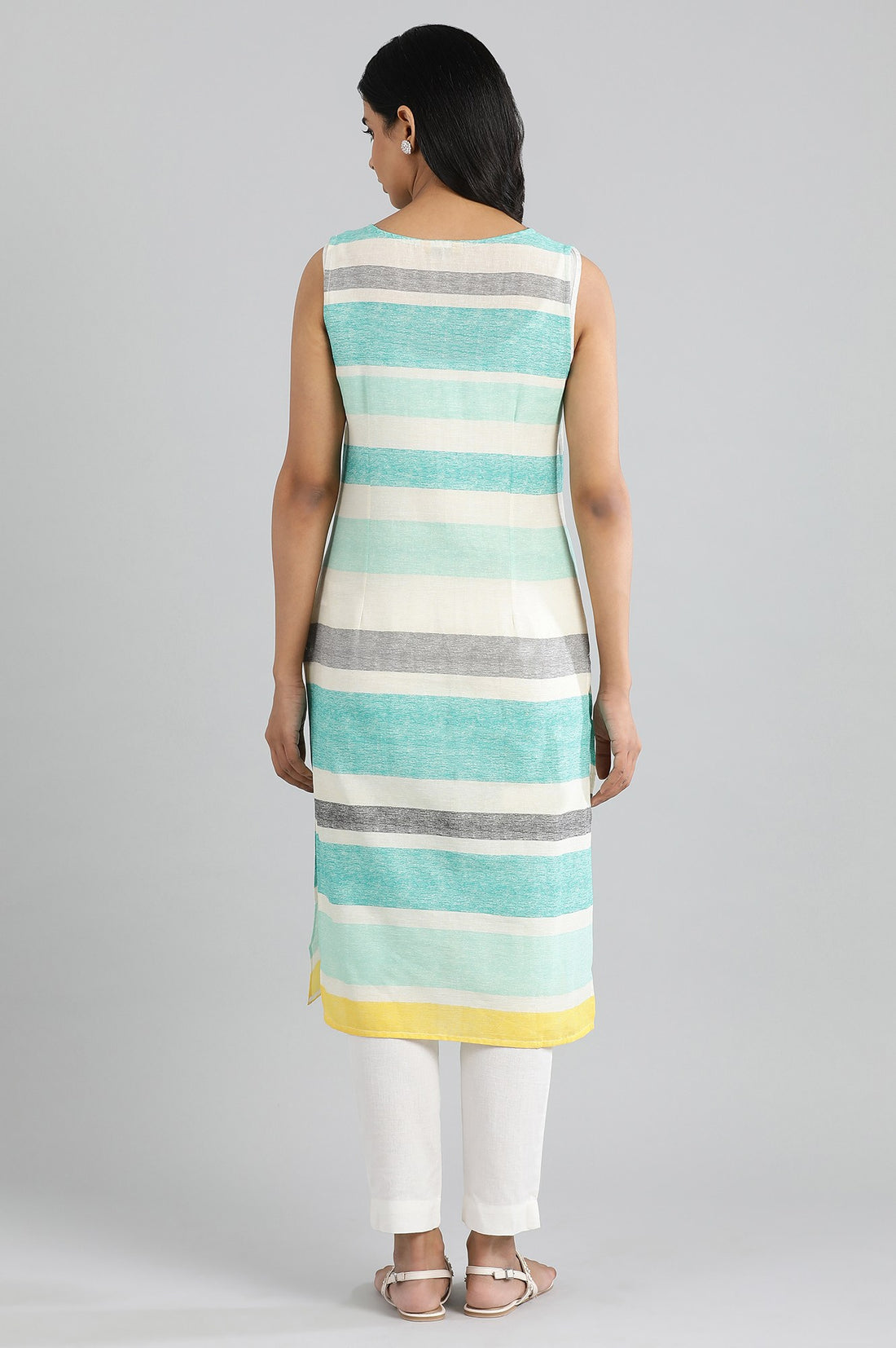 Green Wave Cotton kurta