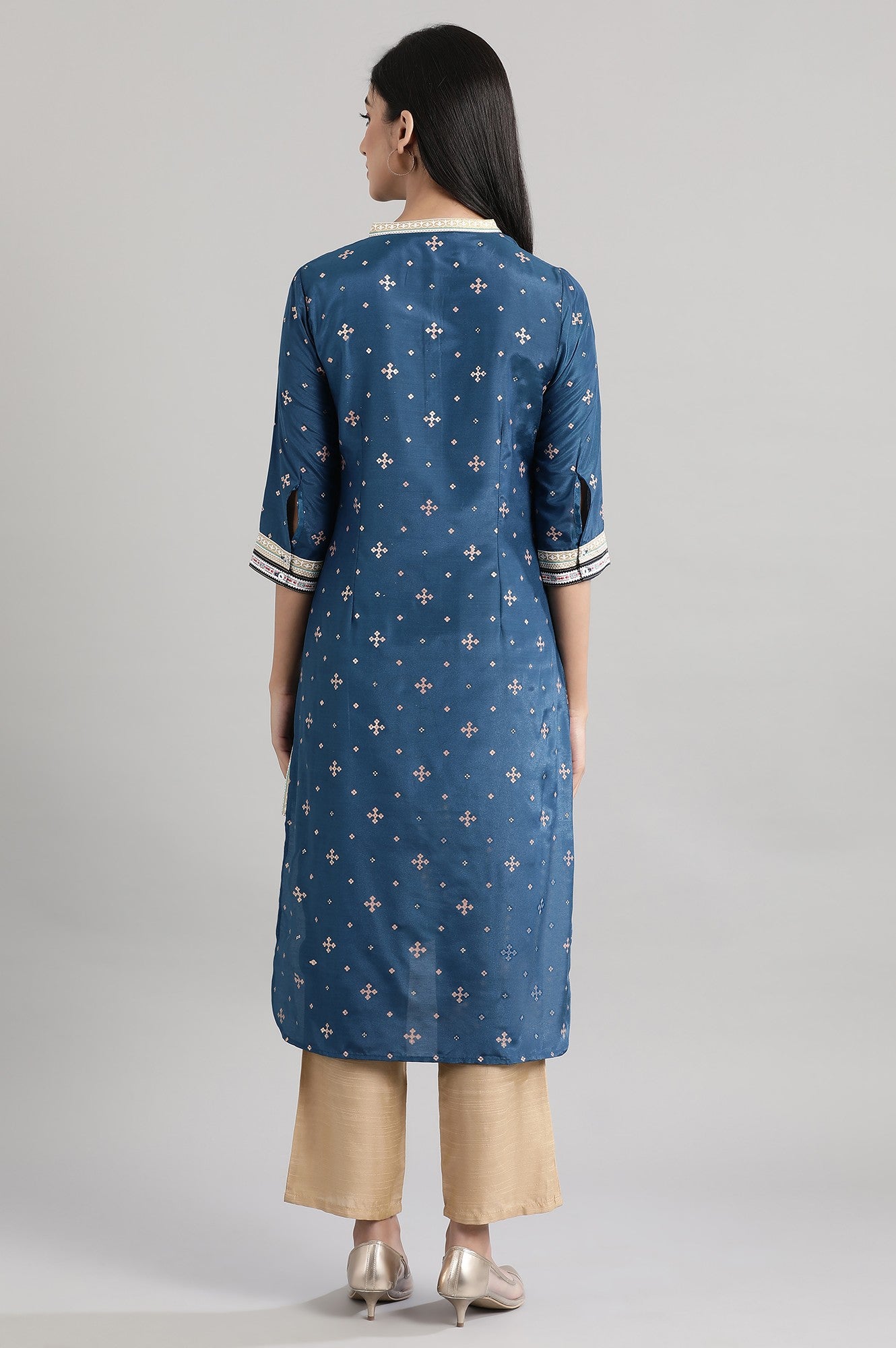 Gibraltar Blue Printed kurta