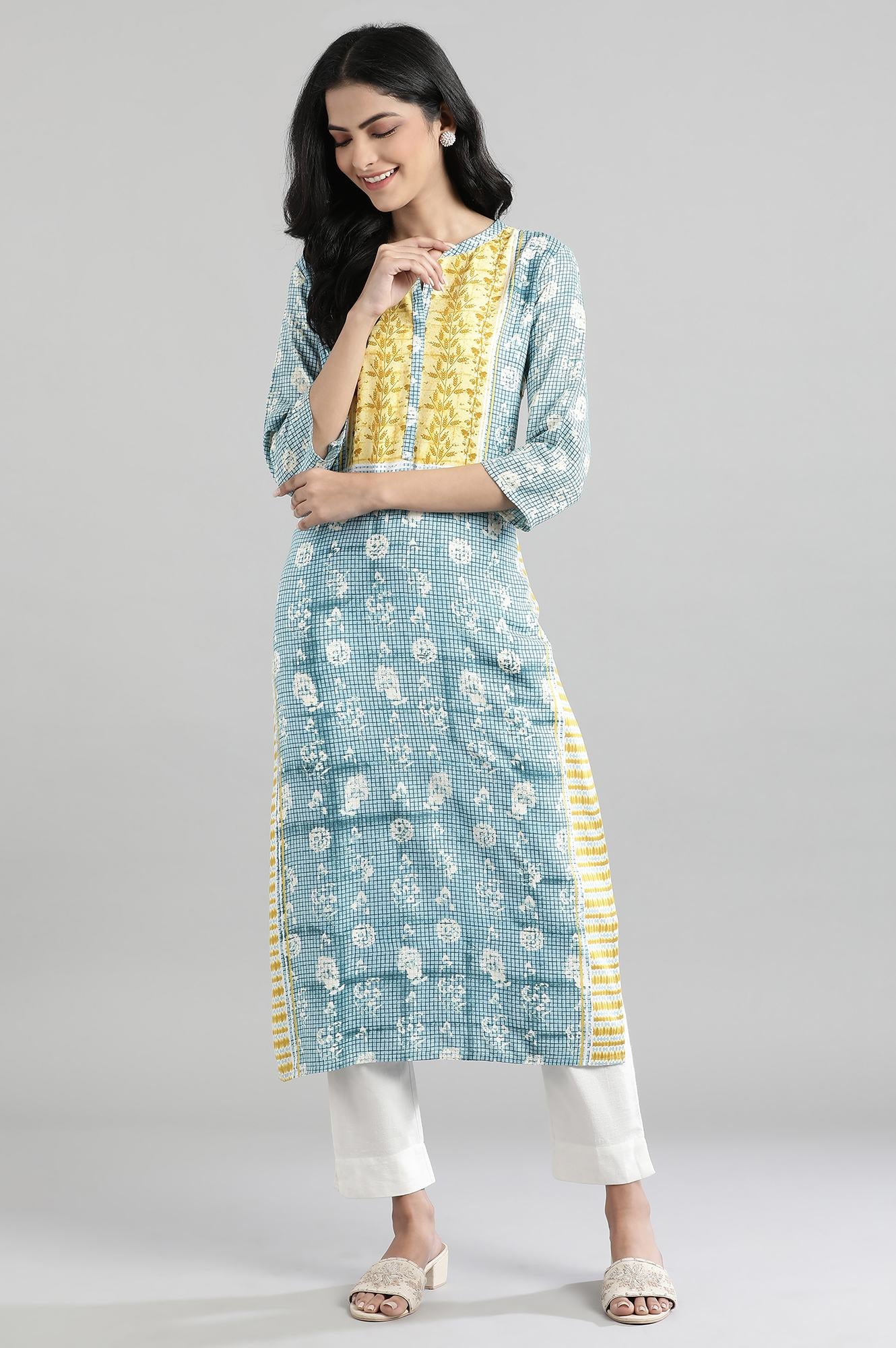 PorcelainBlue Printed kurta