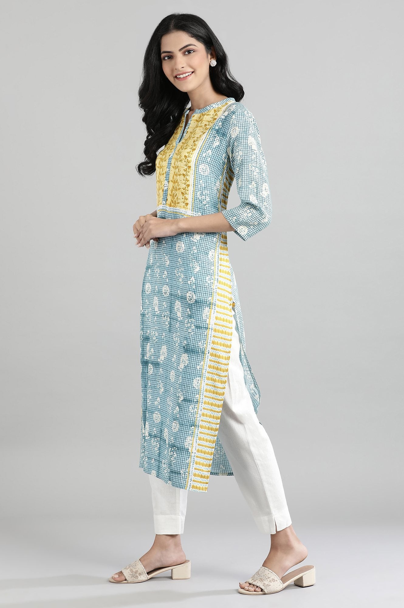 PorcelainBlue Printed kurta