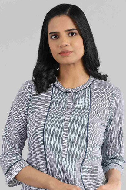 Ensign Blue Printed kurta- Palazzo Set