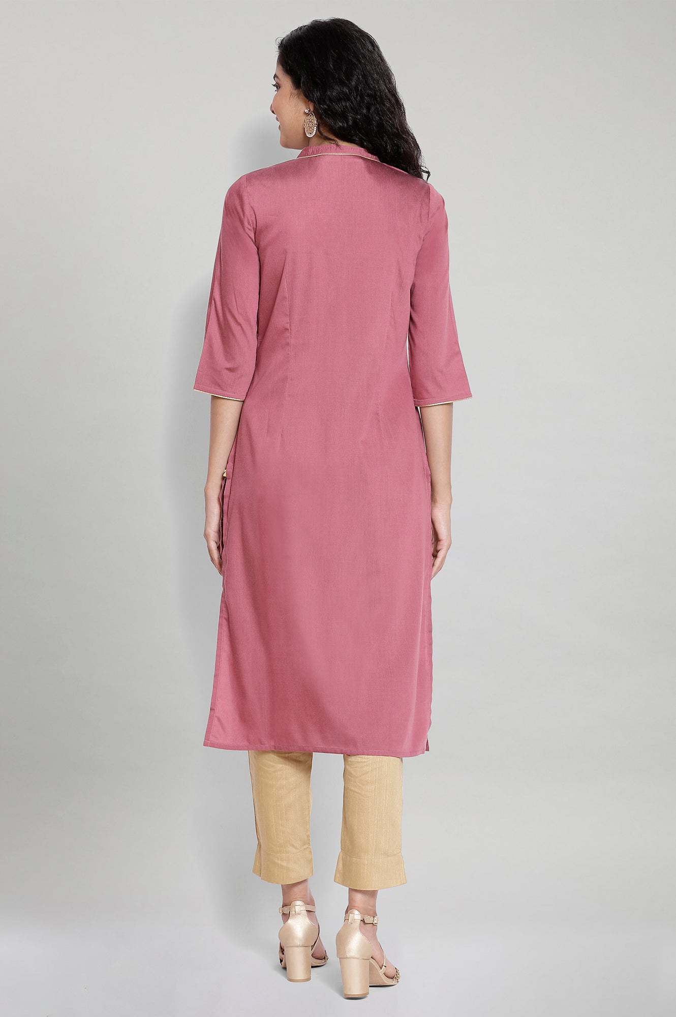 Mauve Foil Print kurta