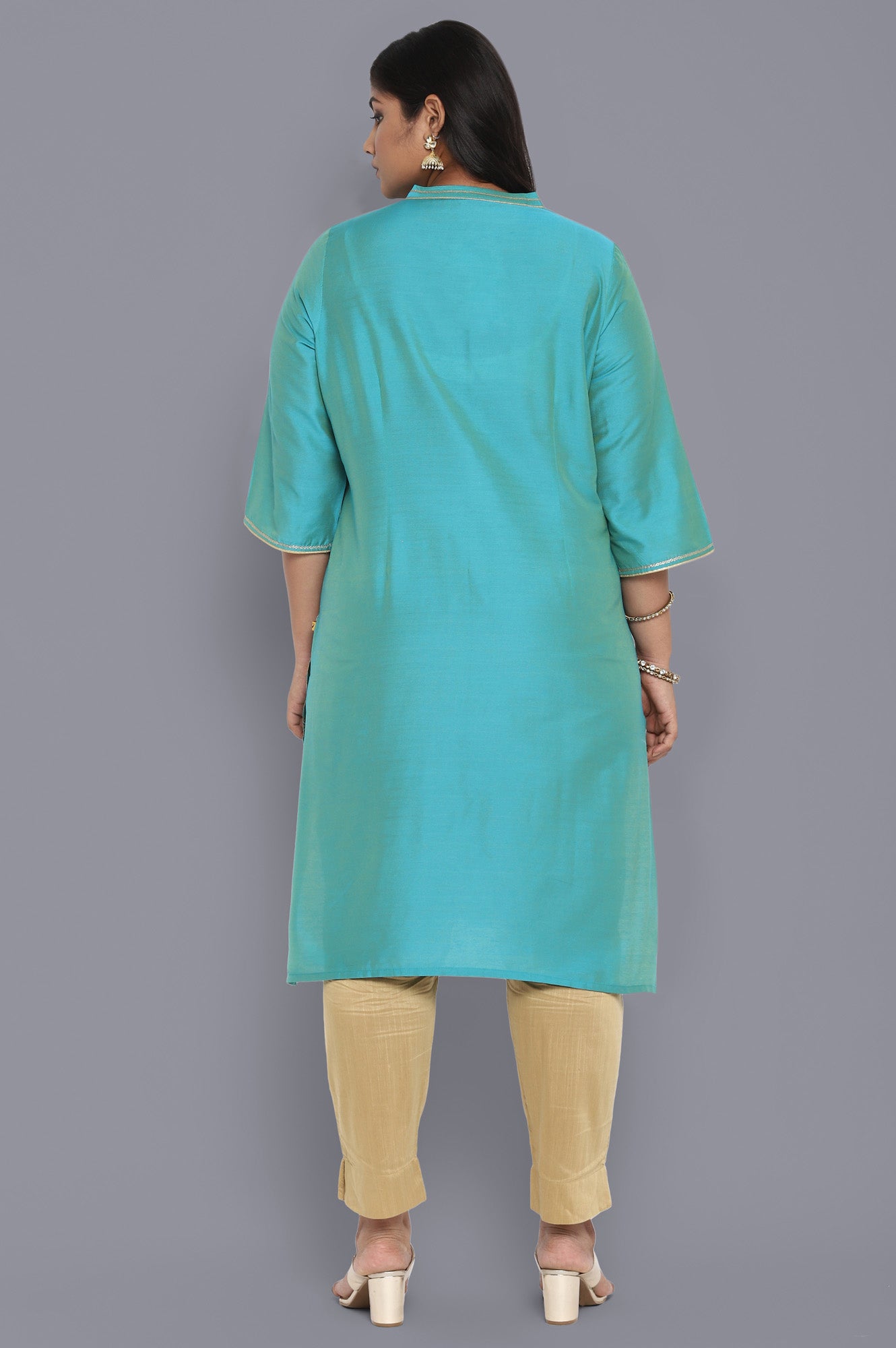 Blue Foil Print kurta