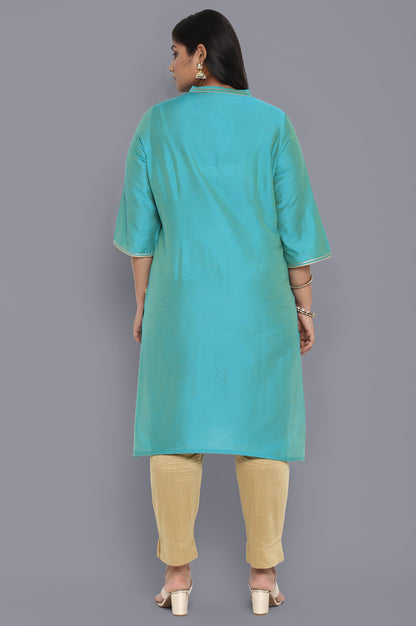 Blue Foil Print kurta