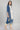 Blue Mandarin Collar Foil Print Straight kurta