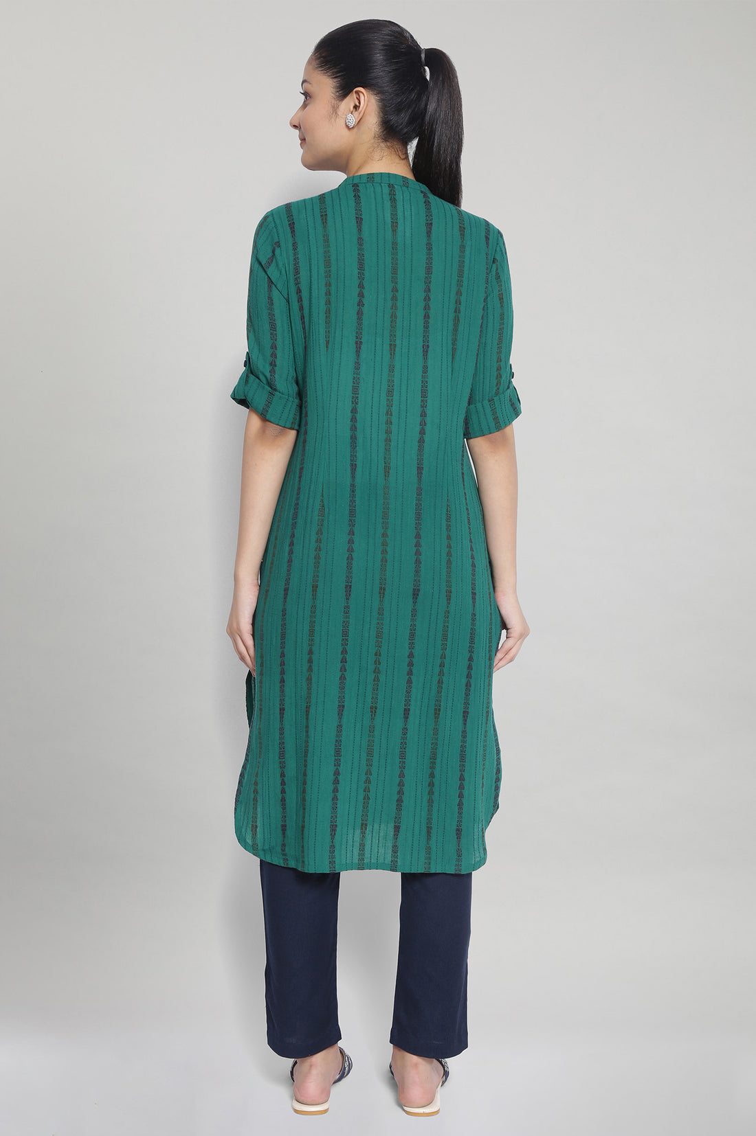 Green Printed Ethnic kurta