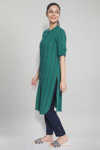 Green Printed Ethnic kurta