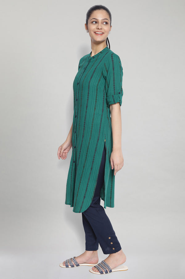 Green Printed Ethnic kurta