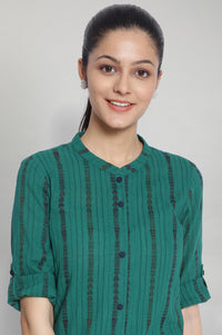Green Printed Ethnic kurta