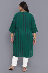 Green Printed Ethnic kurta