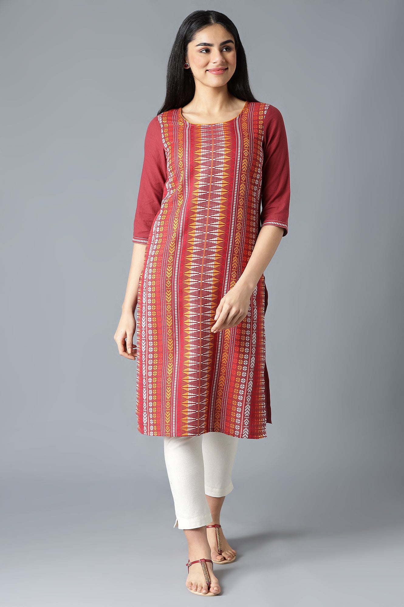 Sundried Red Ethnic kurta