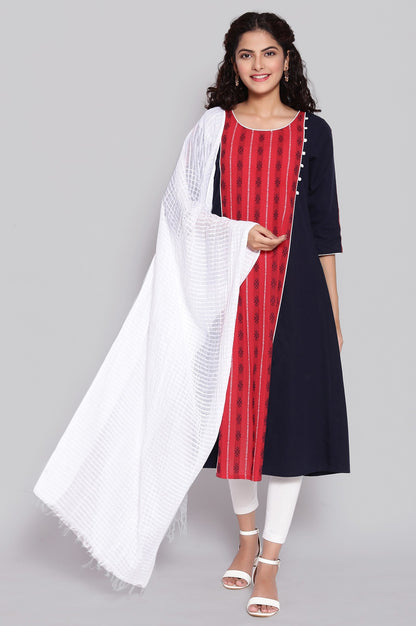 Navy and Red Ethnic kurta