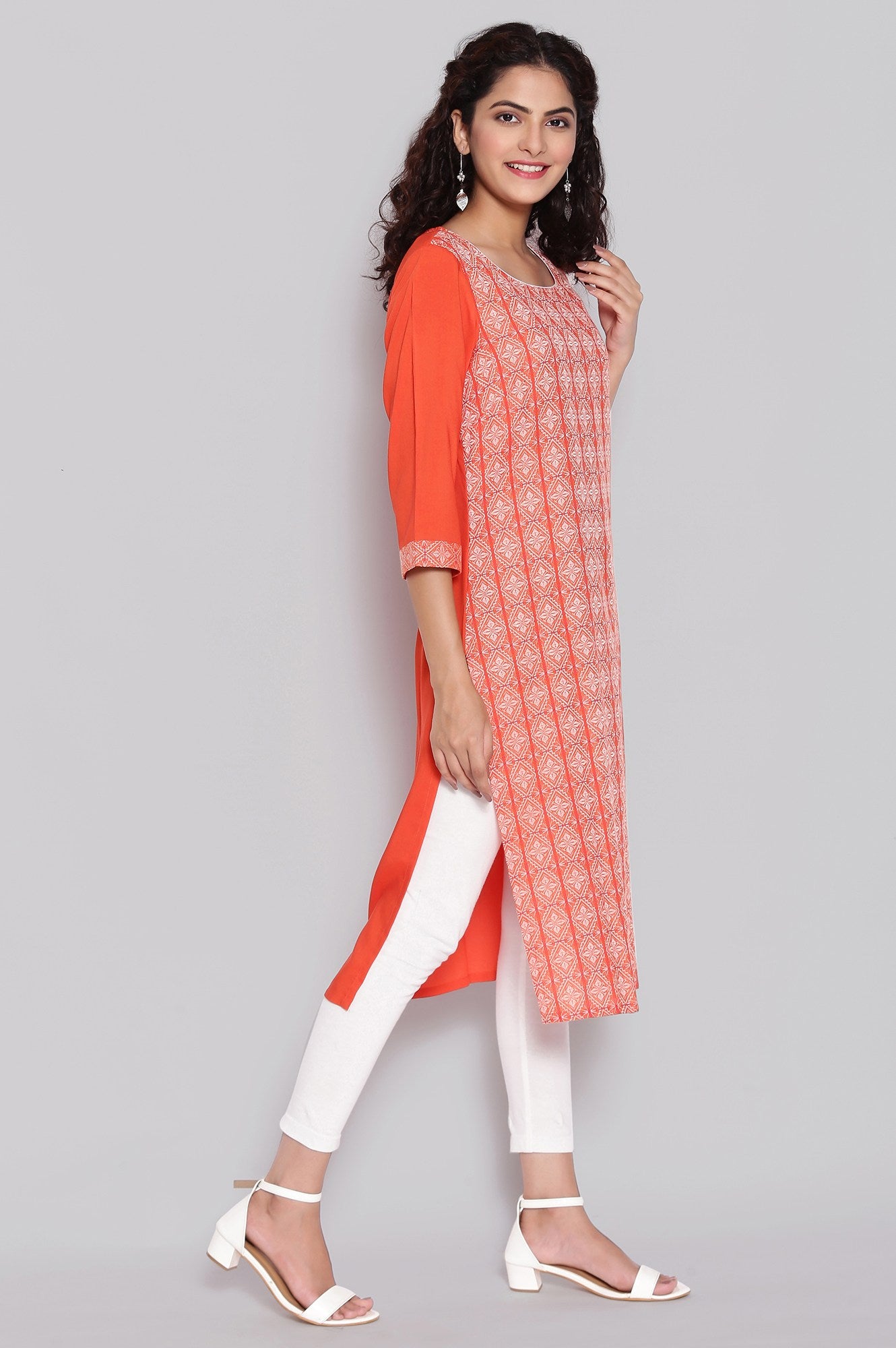 Orange Ethnic kurta