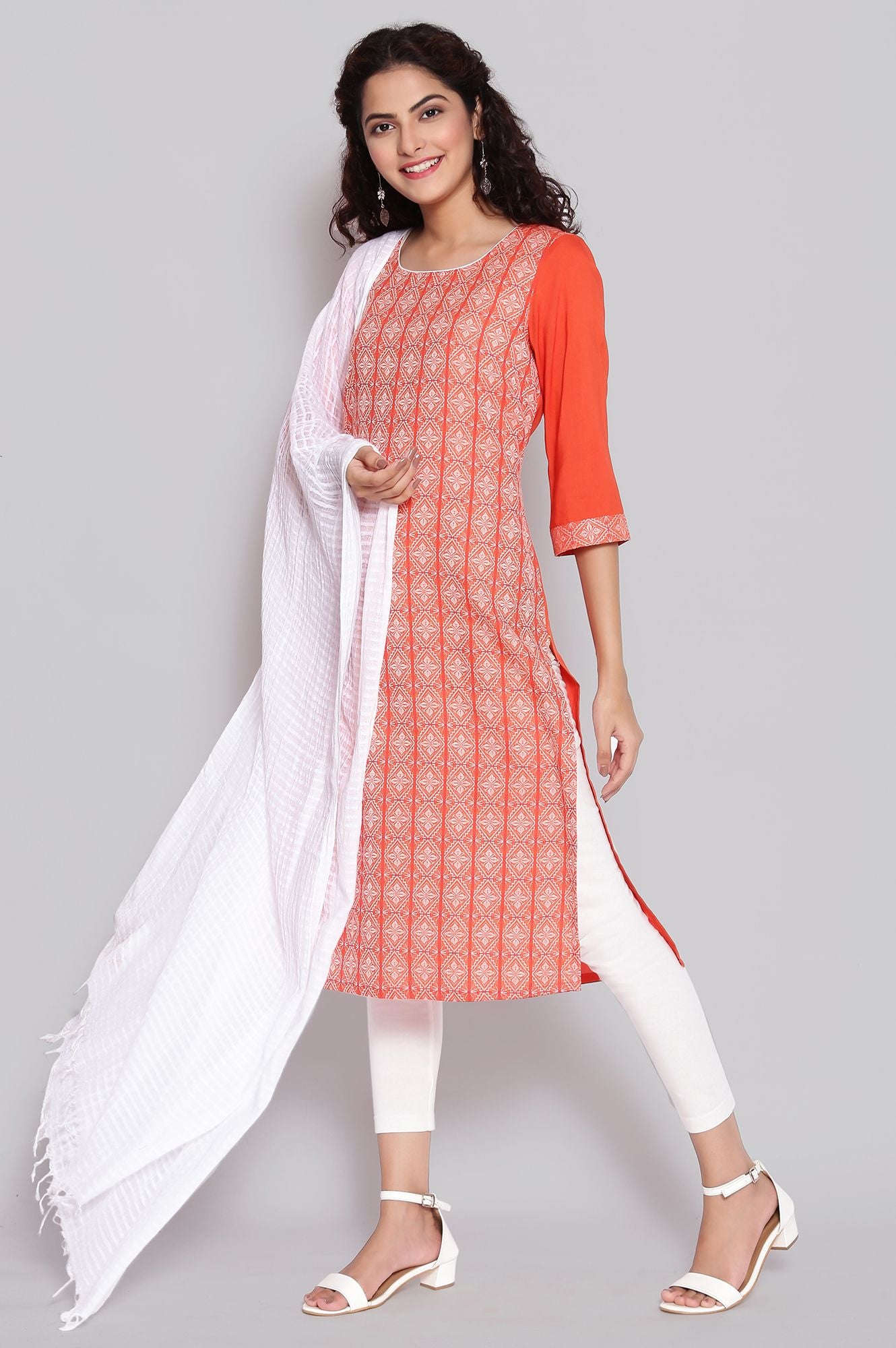 Orange Ethnic kurta