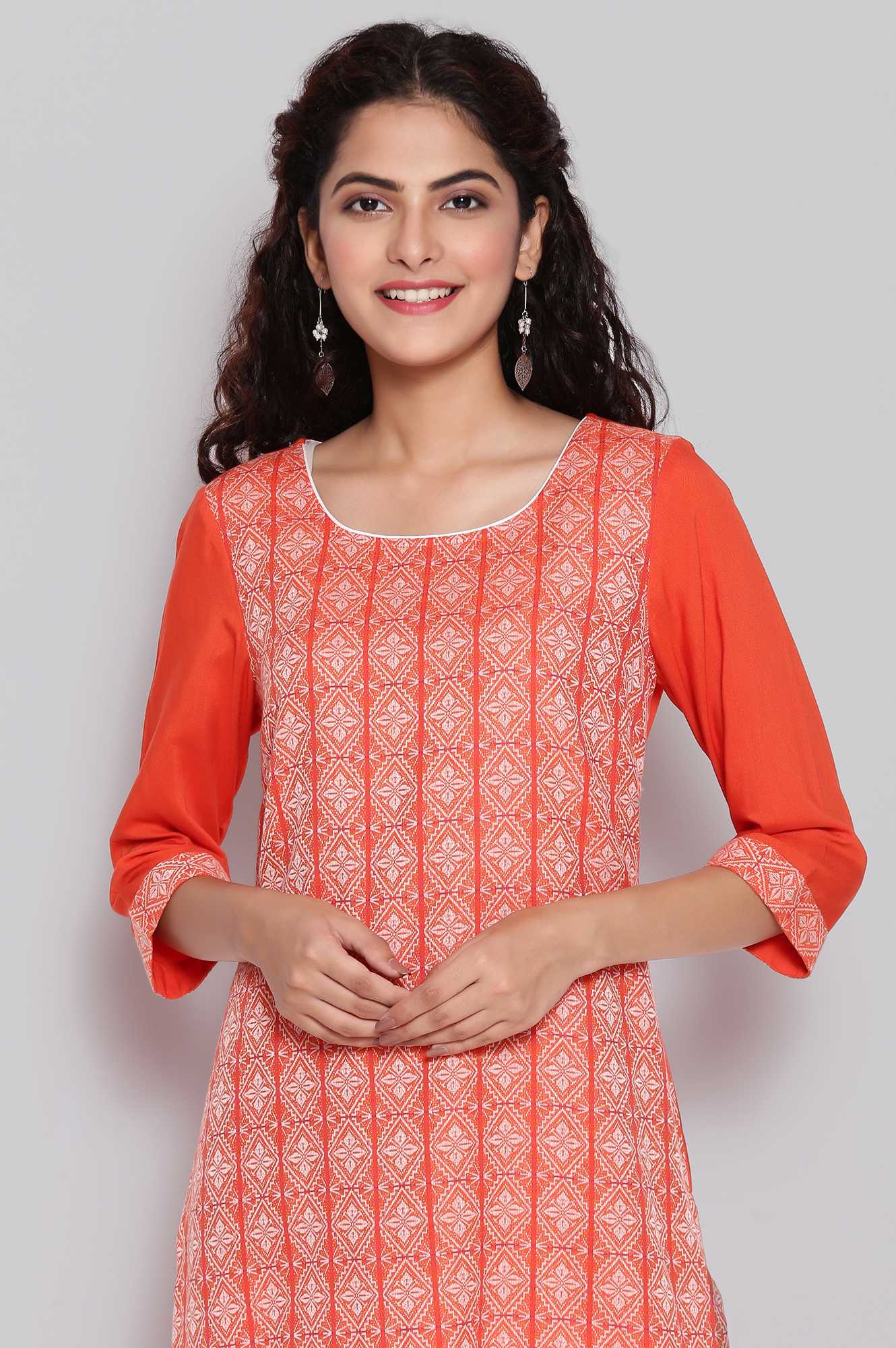 Orange Ethnic kurta