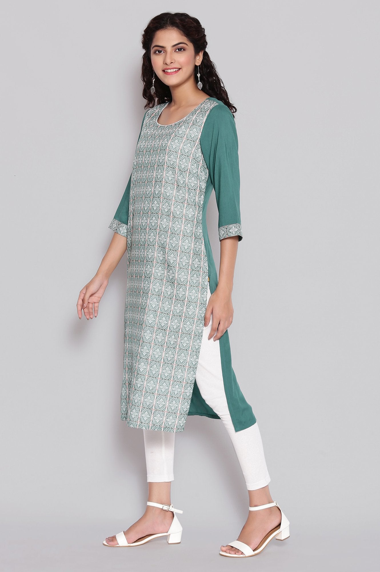 Green Ethnic kurta