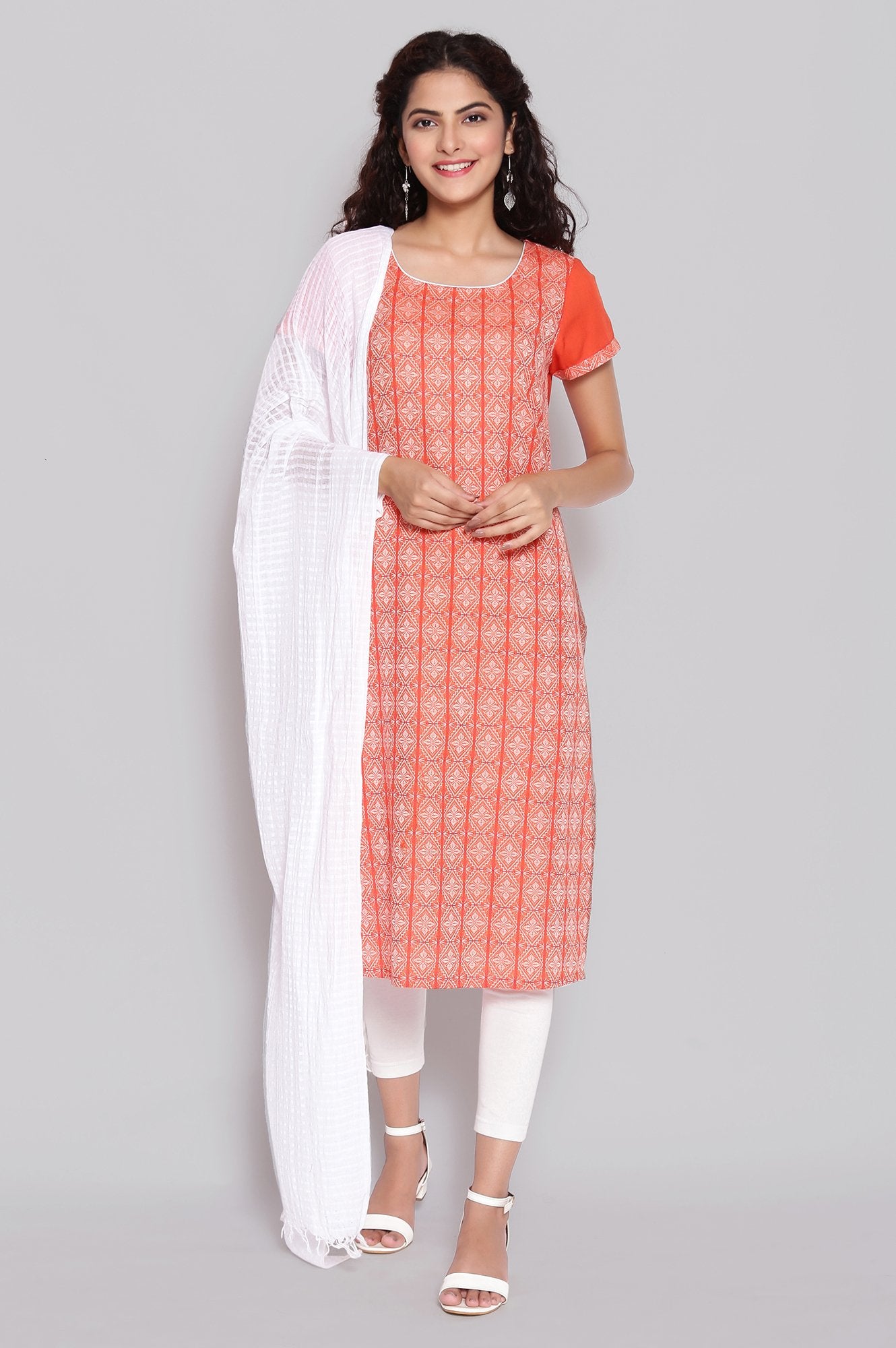 Orange Ethnic kurta