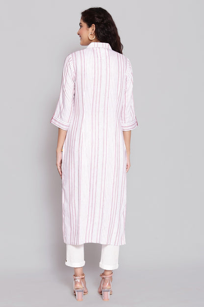 Onion Pink Shirt Collar Straight kurta