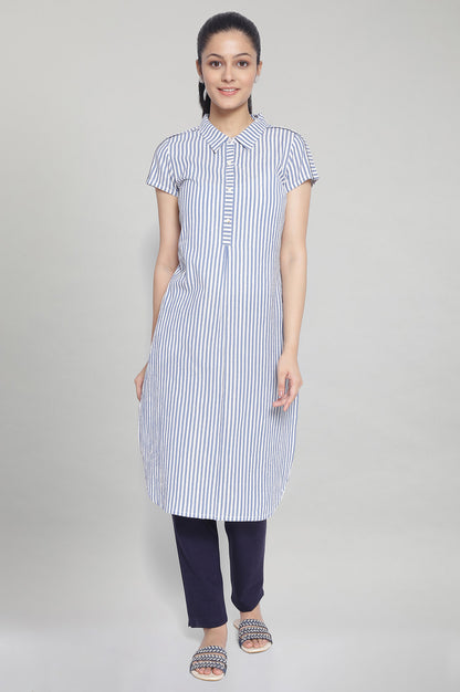 Light Blue Collar Neck kurta