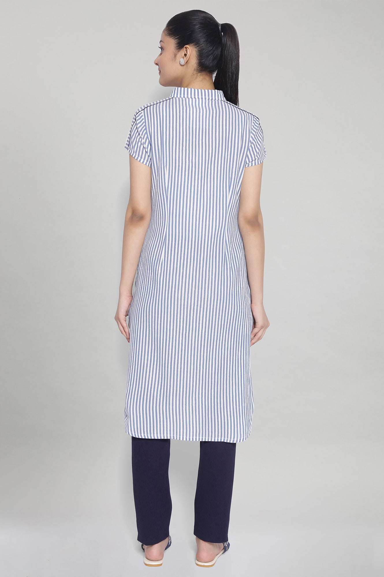 Light Blue Collar Neck kurta