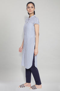 Light Blue Collar Neck kurta