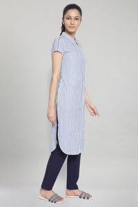 Light Blue Collar Neck kurta