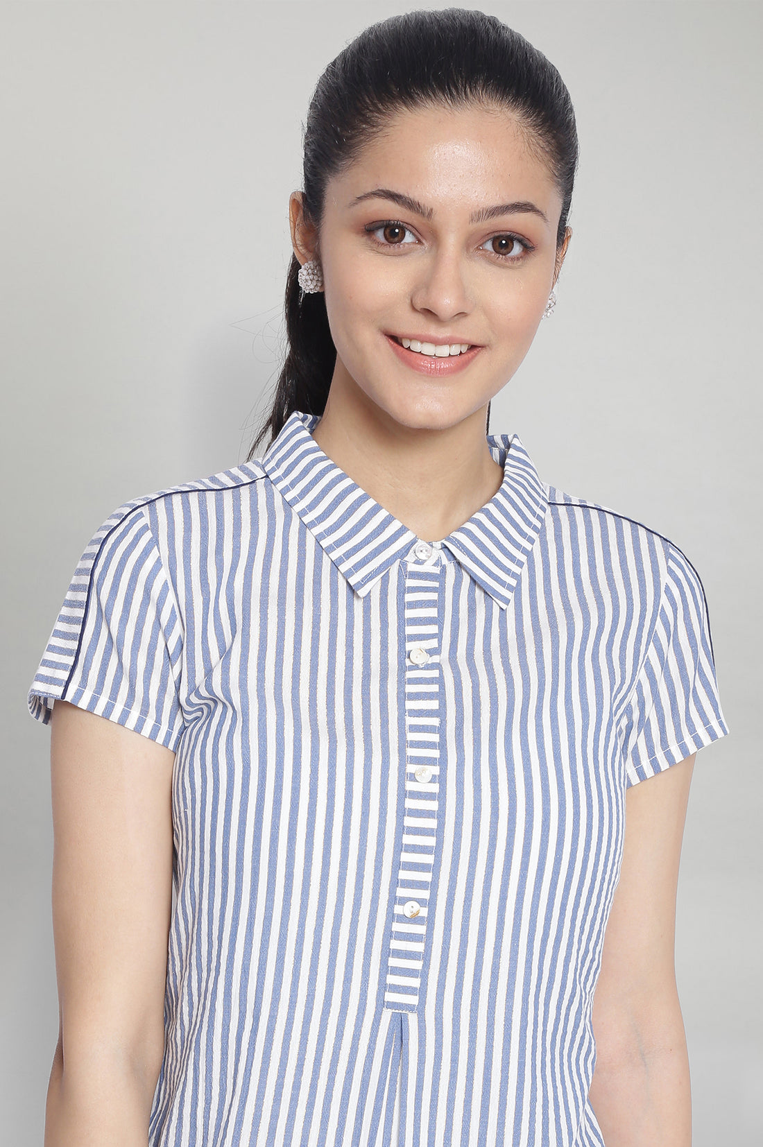 Light Blue Collar Neck kurta