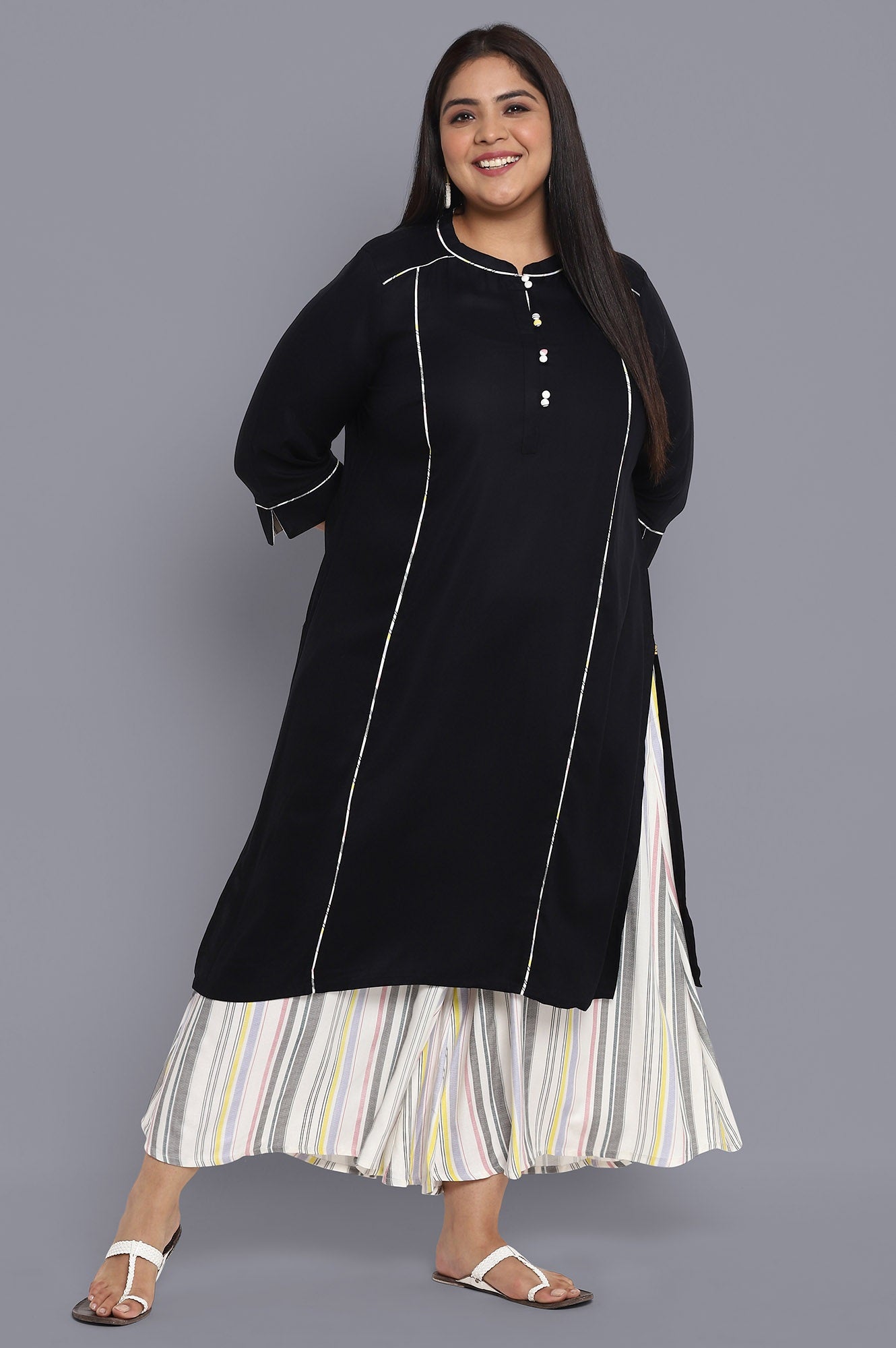 Black Band Collar kurta