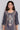 Grey Foil Print Straight kurta