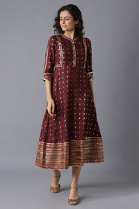Maroon Print Dress