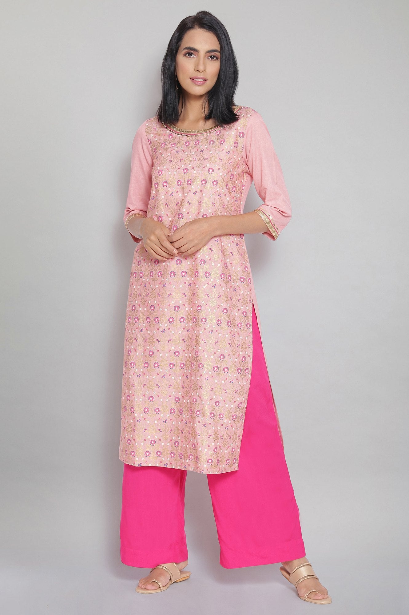 Pink Mughal Ethnic kurta