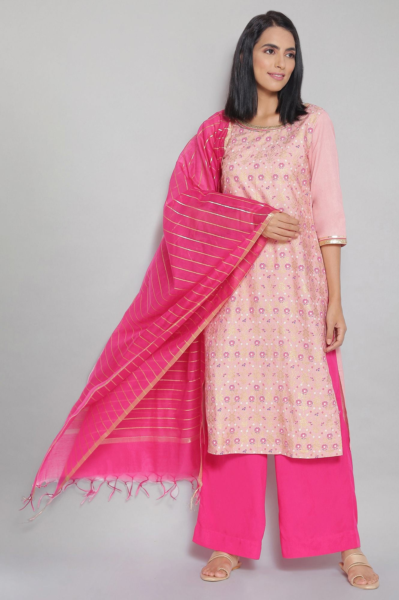 Pink Mughal Ethnic kurta