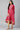 Magenta Band Collar Printed Flared kurta