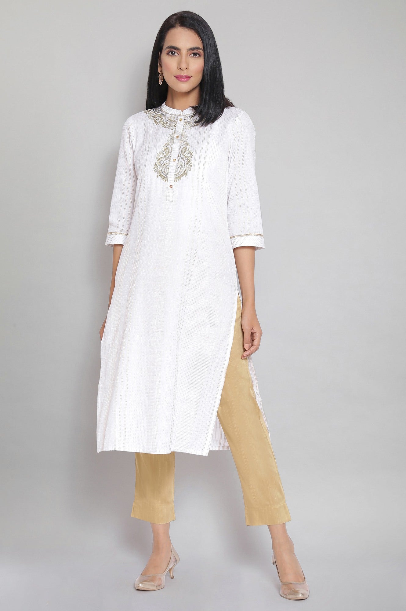 White Embroidered kurta