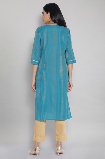 Blue Embroidered kurta