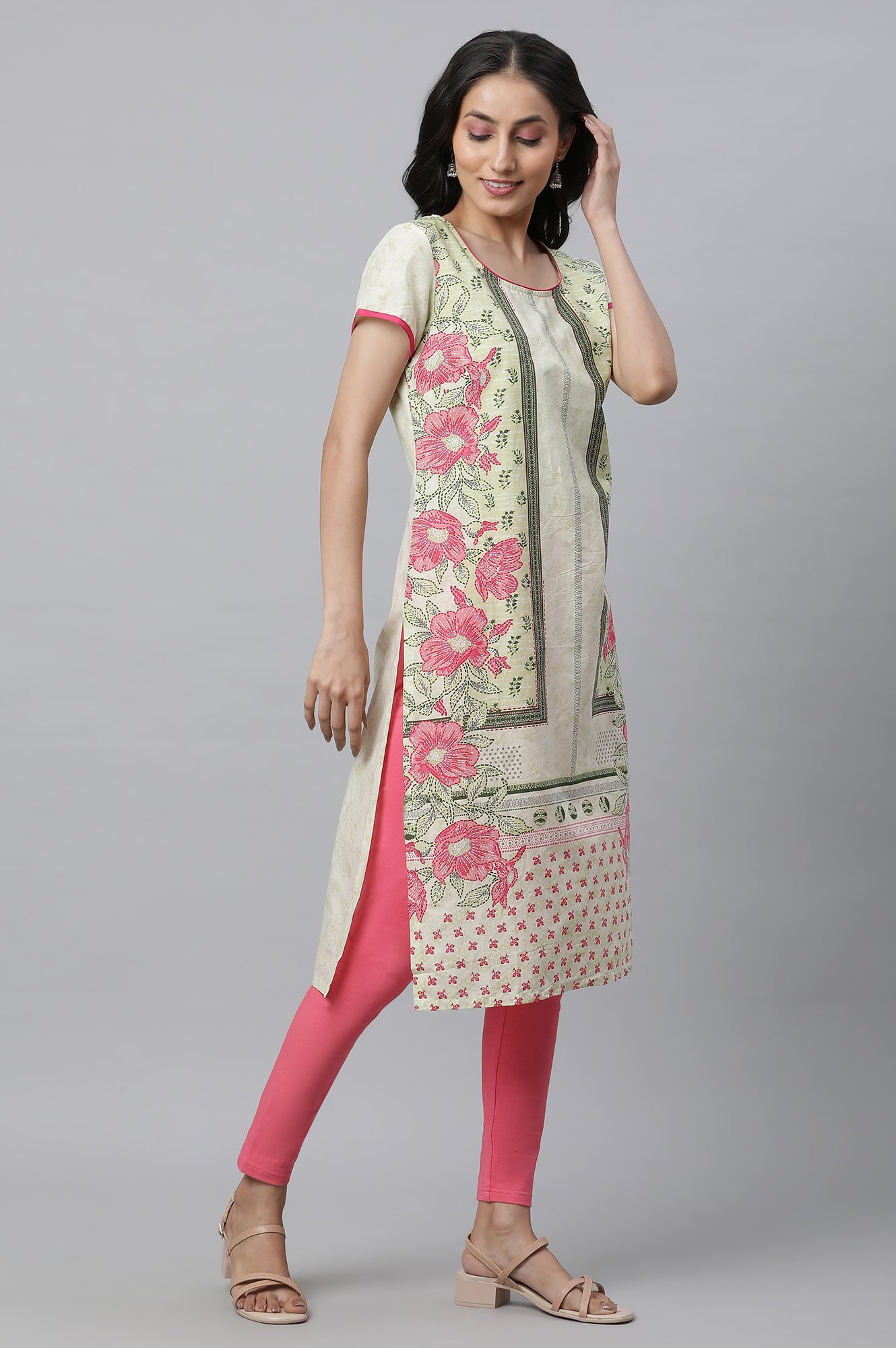 Slyvan Yellow Ethnic Cotton kurta