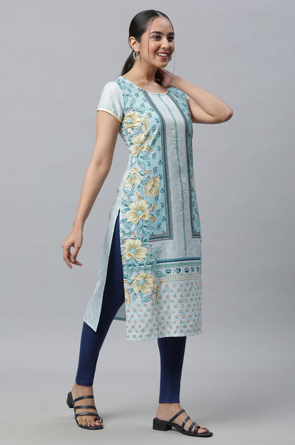 Whisper Blue Ethnic Cotton kurta