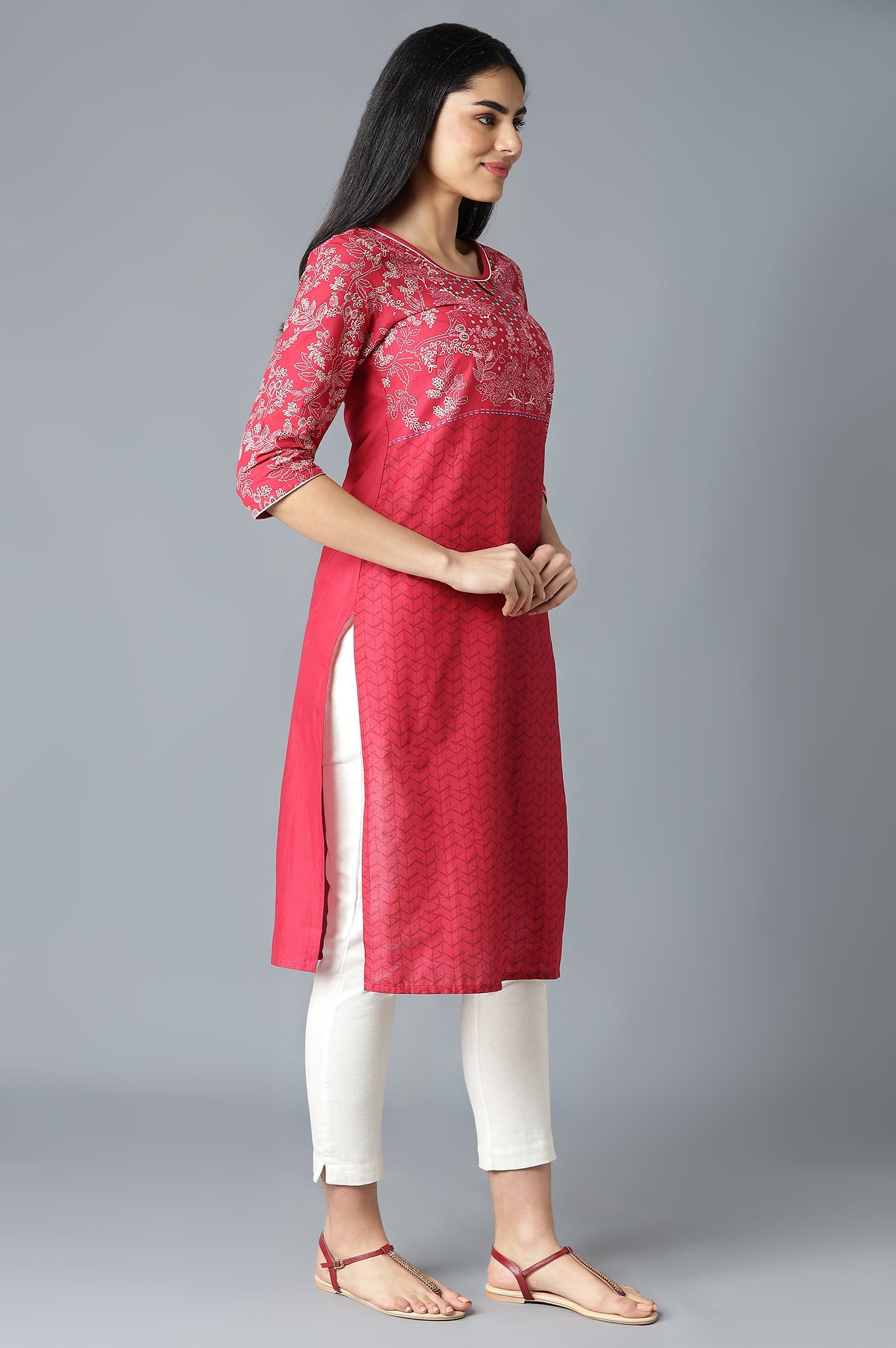 Maroon Ethnic kurta