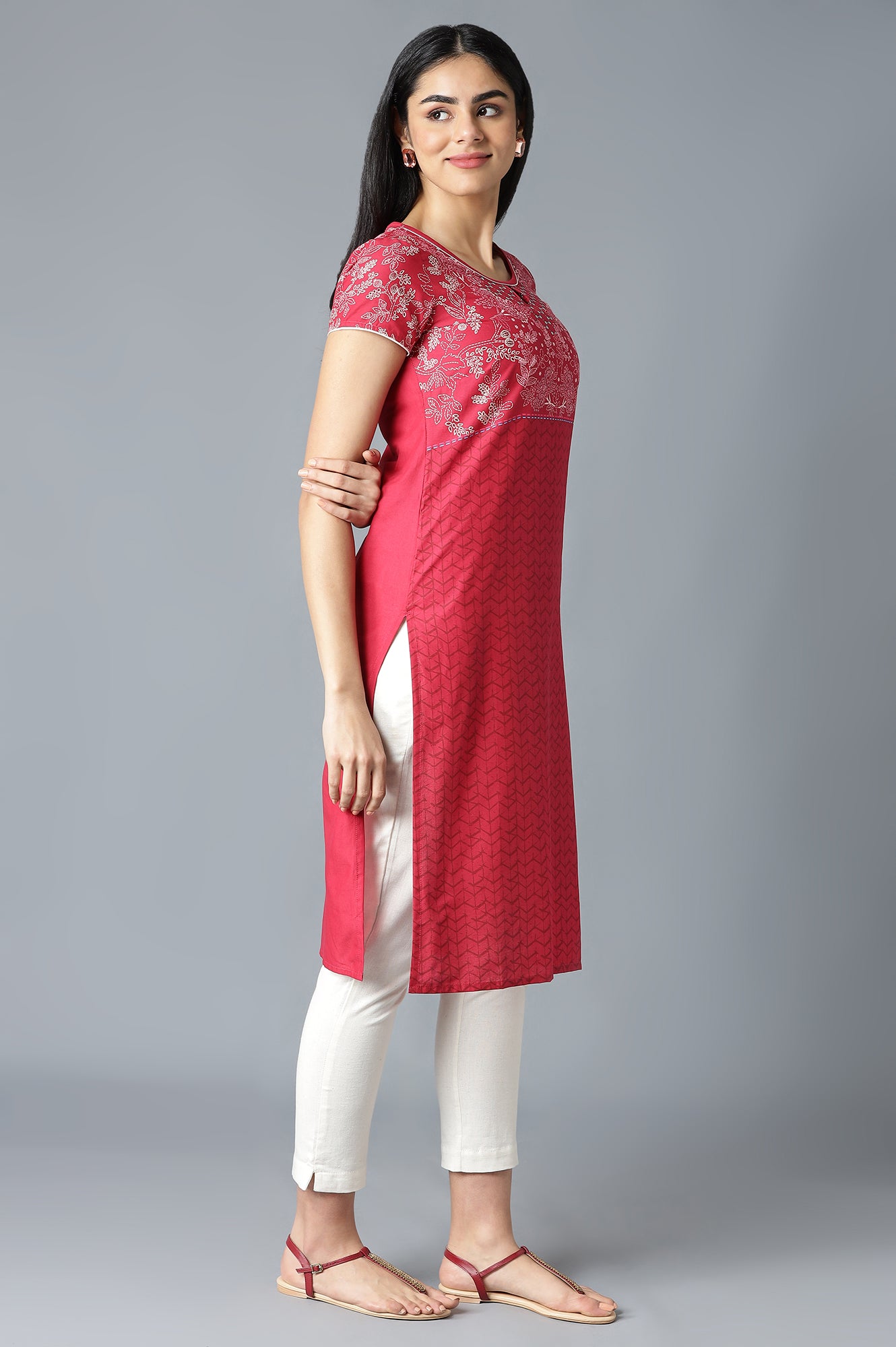 Maroon Ethnic kurta